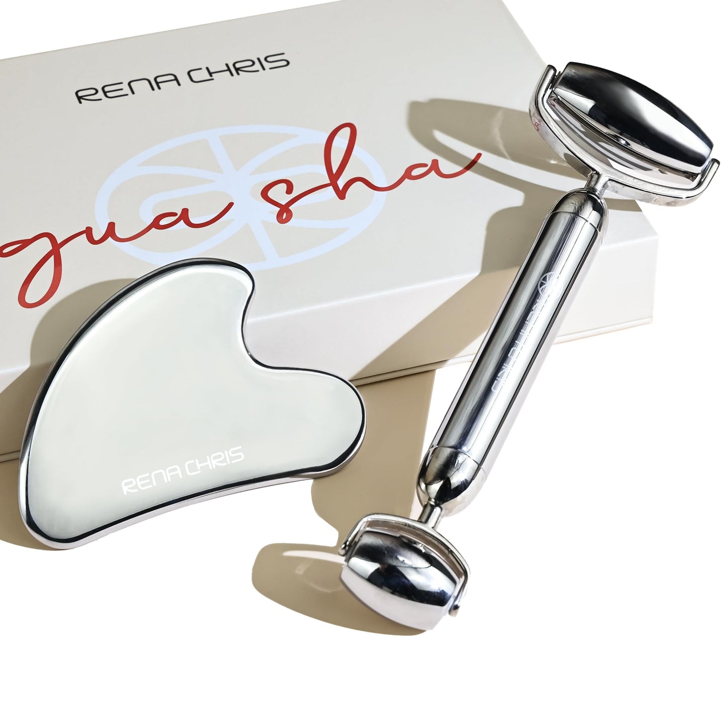 Apex Sculpt Set — Stainless Steel Face Roller & Gua Sha Tool